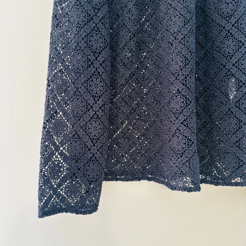 NWT Sezane Eglantine Guipure Blouse in Navy - Picture 9 of 12